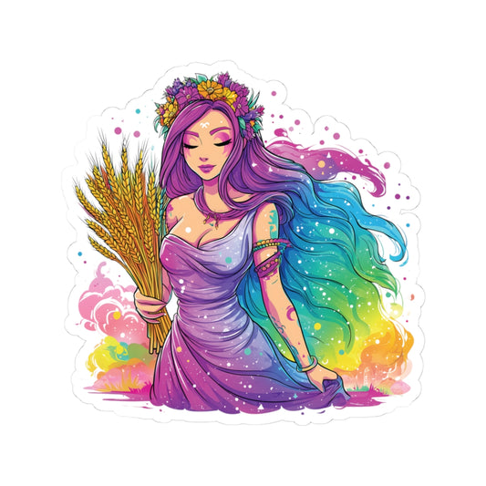 Virgo Maiden Babe with Wheat - Zodiac Stickers