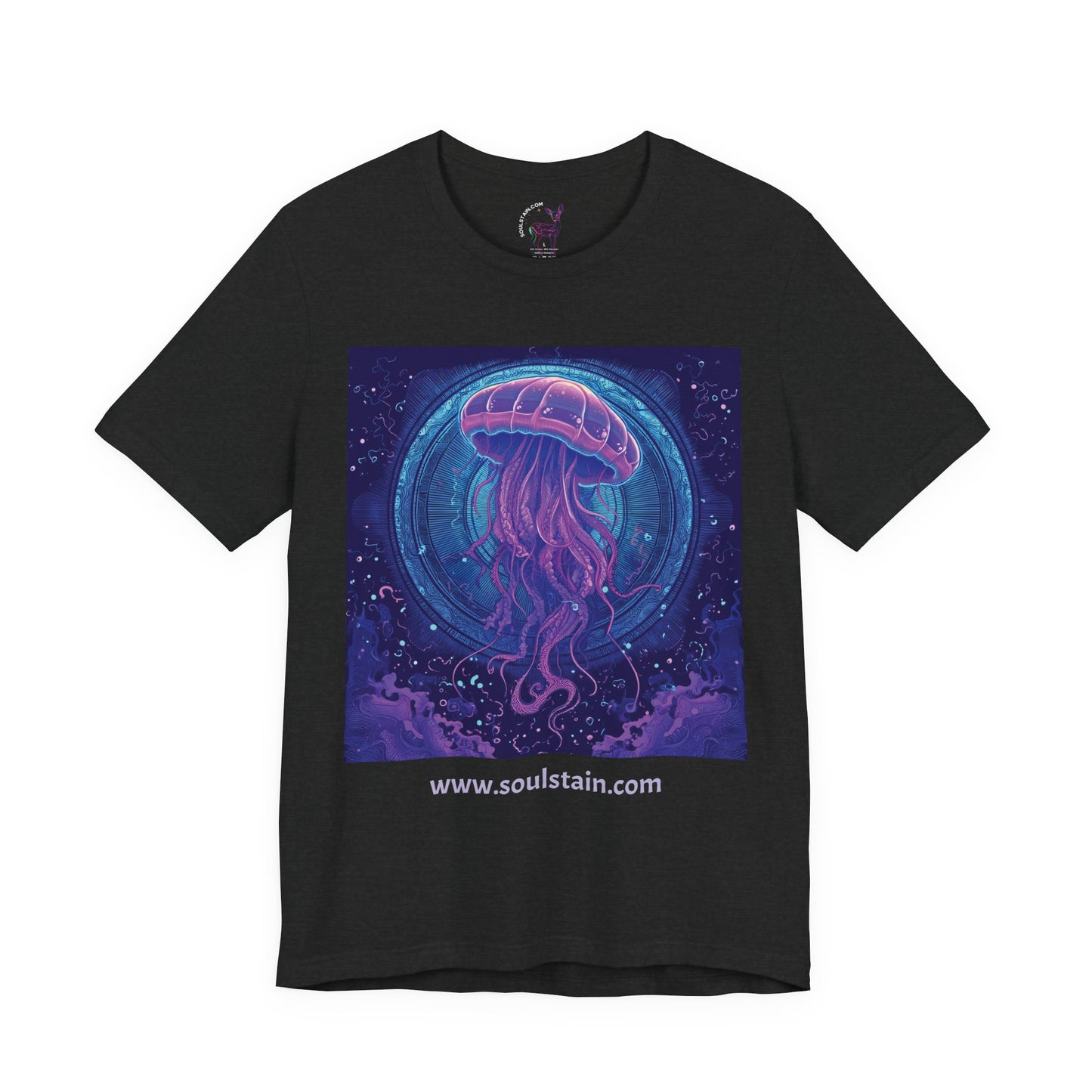 Purple Jellyfish Illustration Tee – Vector Art on Black