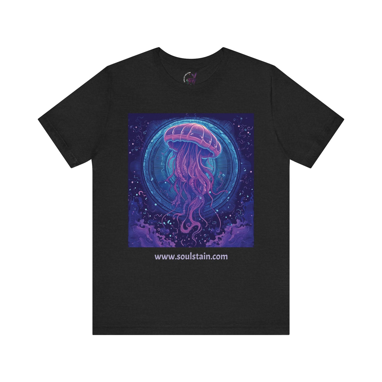 Purple Jellyfish Illustration Tee – Vector Art on Black