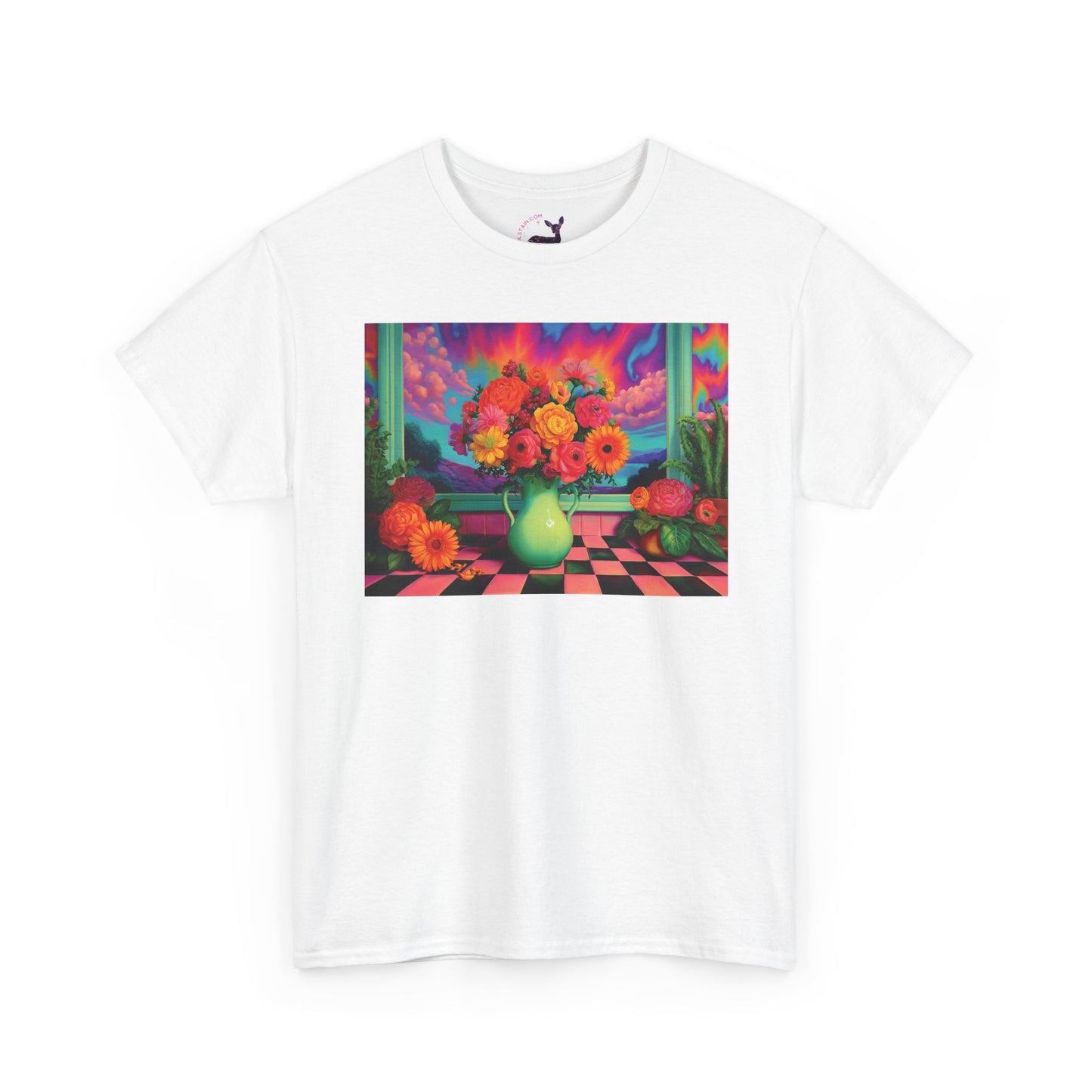 Vibrant Floral Tee - Unisex Heavy Cotton Tee, Colorful T-Shirt, Unique Gift, Casual Wear, Summer Style, Garden Inspired