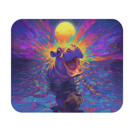 Adorable Hippo Splash Mouse Pad