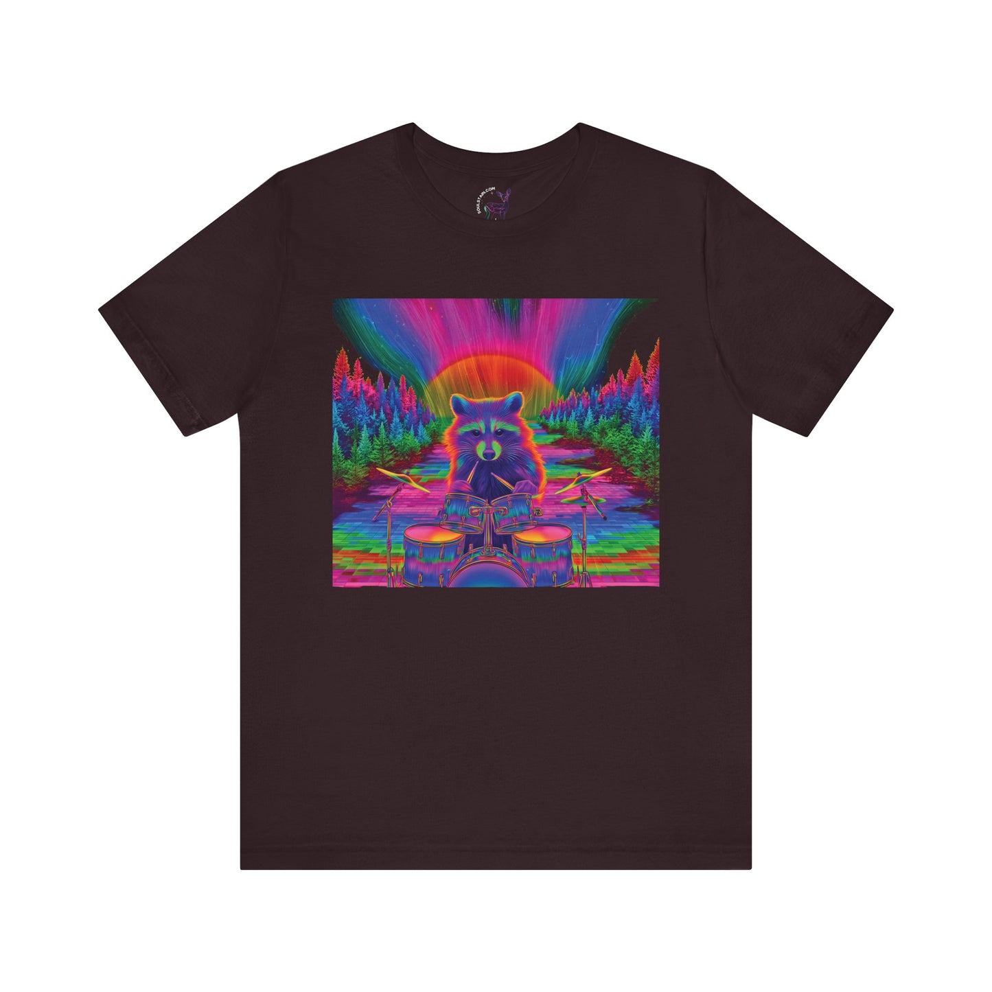 Trippy Raccoon Musician Shirt – Unisex Festival Tee, Acid Art Aesthetic