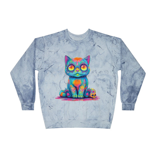 Zombie Cat Hoodie Tye Dye Sweatshirt for Cat Lovers, Unique Gift for Animal Enthusiasts, Perfect for Fall and Winter