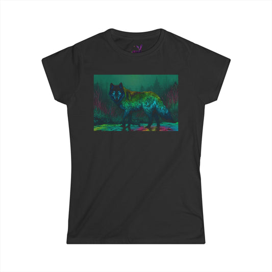 Dreamy Wolf - The Astral Forest Guardian - Women's Soft Style Tee