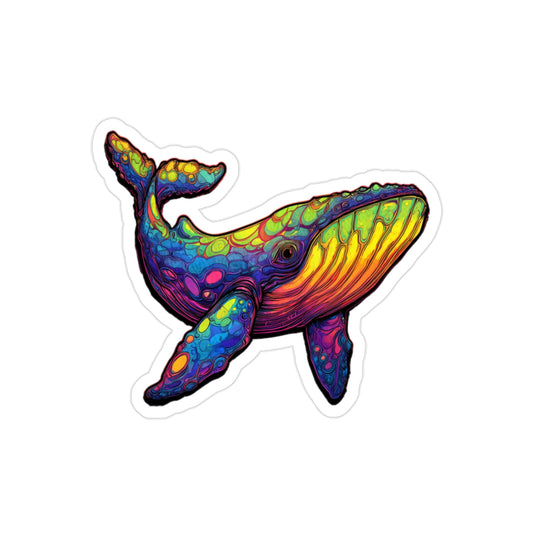 Colorful Whale Die-Cut Sticker