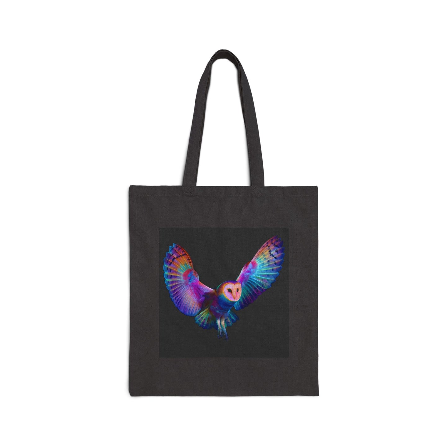 Trippy Owl Canvas Tote Bag, Eco-Friendly Shopping Bag