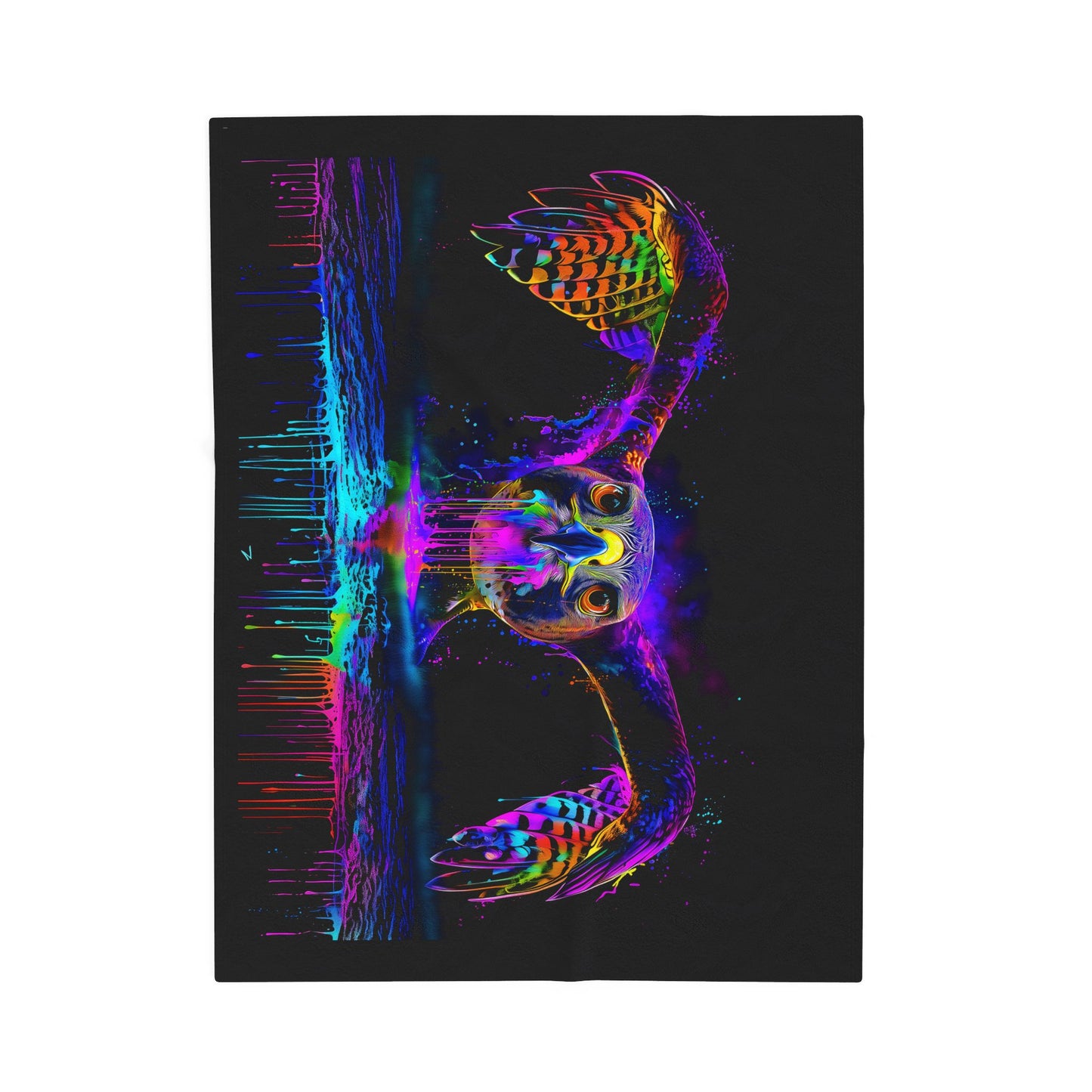 Trippy Drippy Hawk Plush Blanket