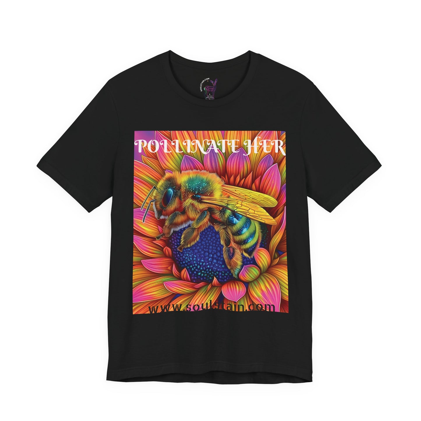 Pollinate Her Bee Couples Shirt Psychedelic Version – Matching Bee & Flower Tee