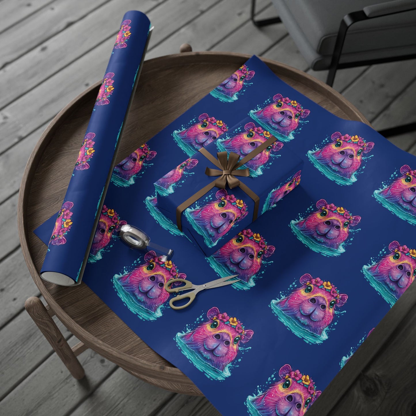 Adorable Capybara Wrapping Paper Roll