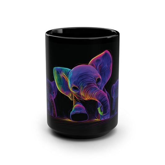 Neon Baby Elephants – Electric Glow Mug