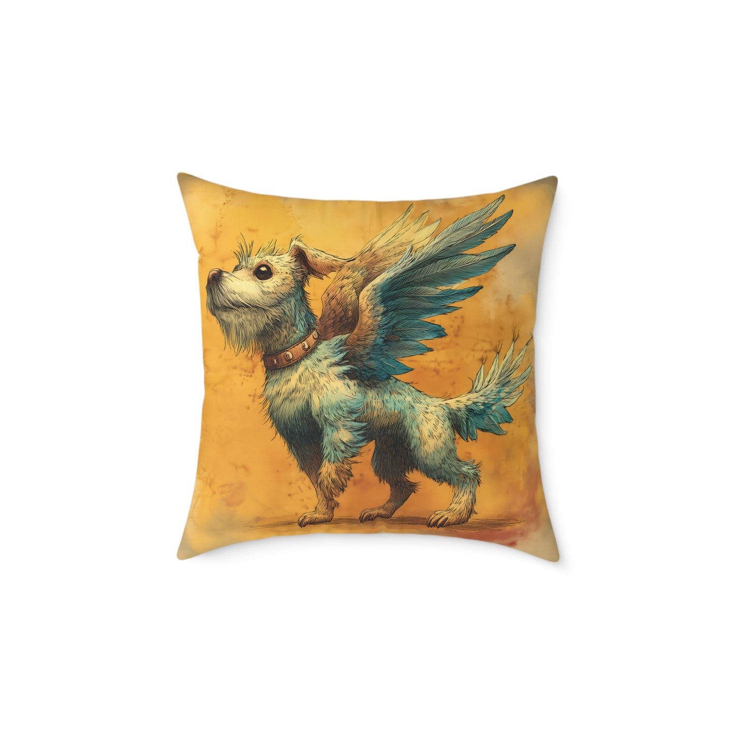 White Terrier with Angel Wings – Pet Loss Tribute - Memorial Pillow