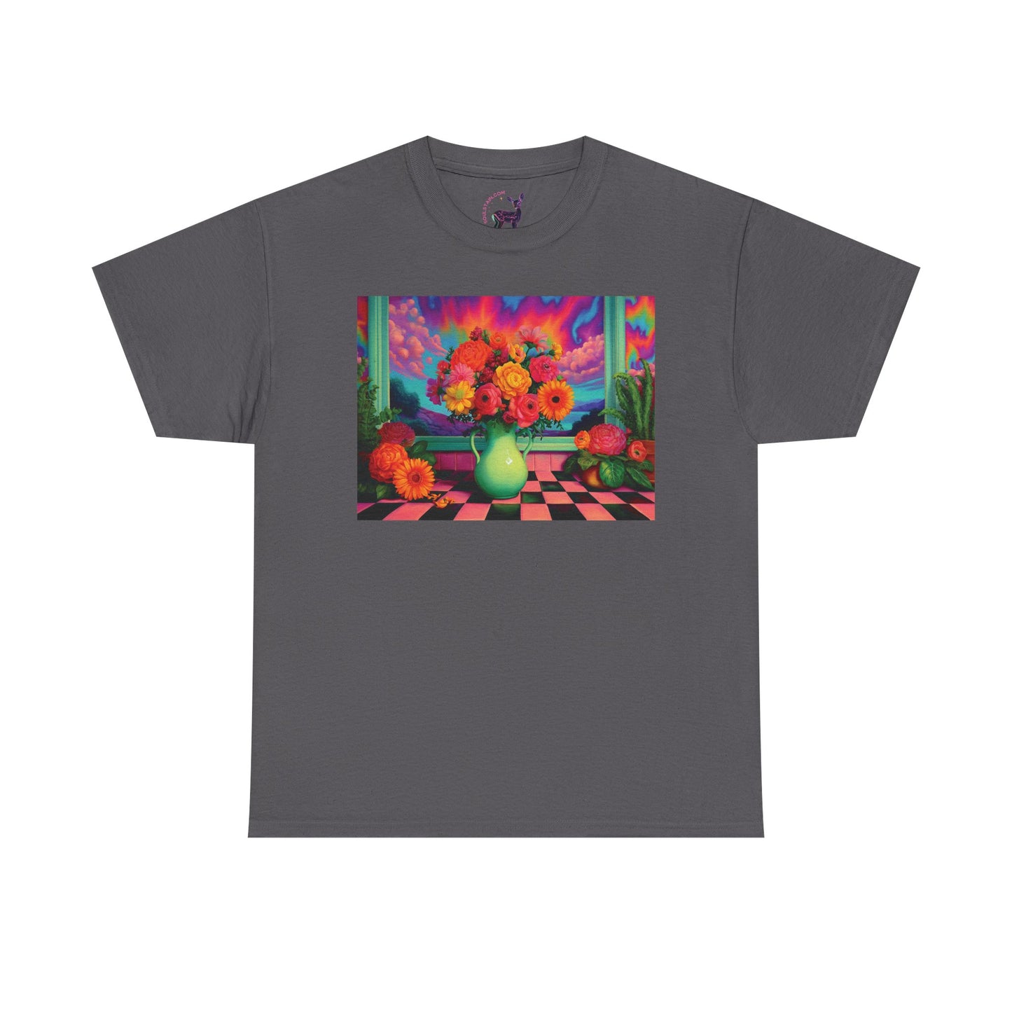 Vibrant Floral Tee - Unisex Heavy Cotton Tee, Colorful T-Shirt, Unique Gift, Casual Wear, Summer Style, Garden Inspired
