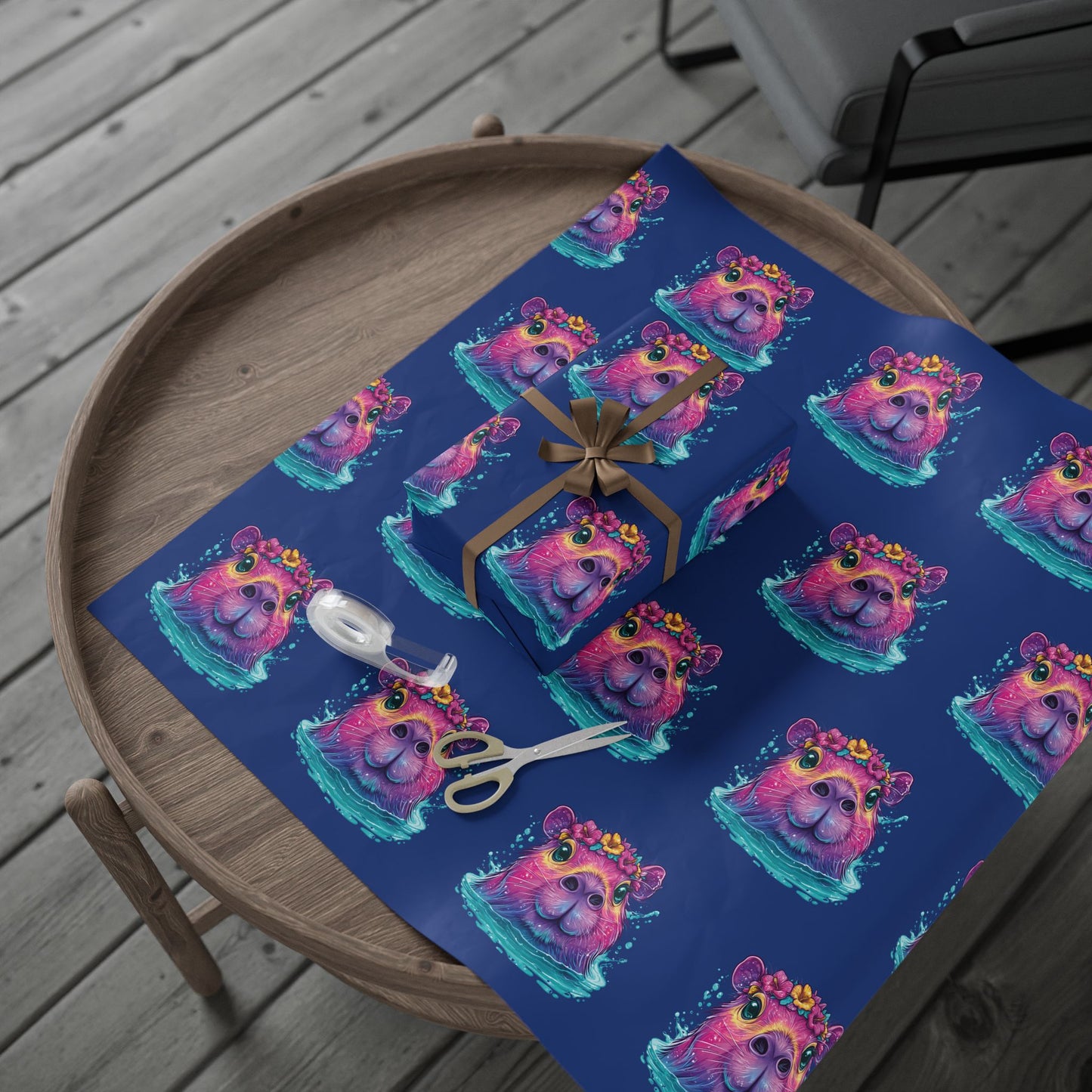 Adorable Capybara Wrapping Paper Roll