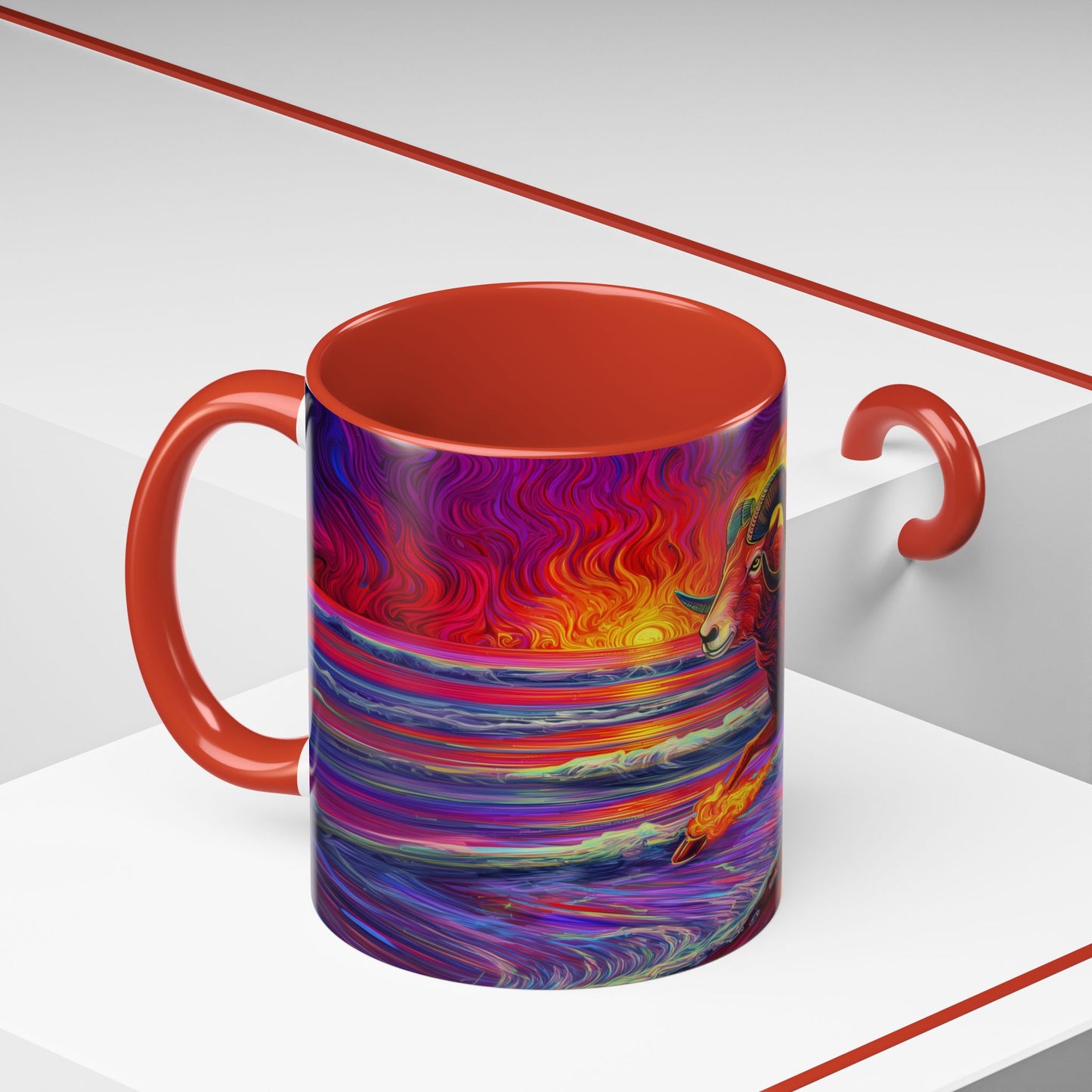 Fiery Ram Coffee Mug -- Aries, Fire Element Decor