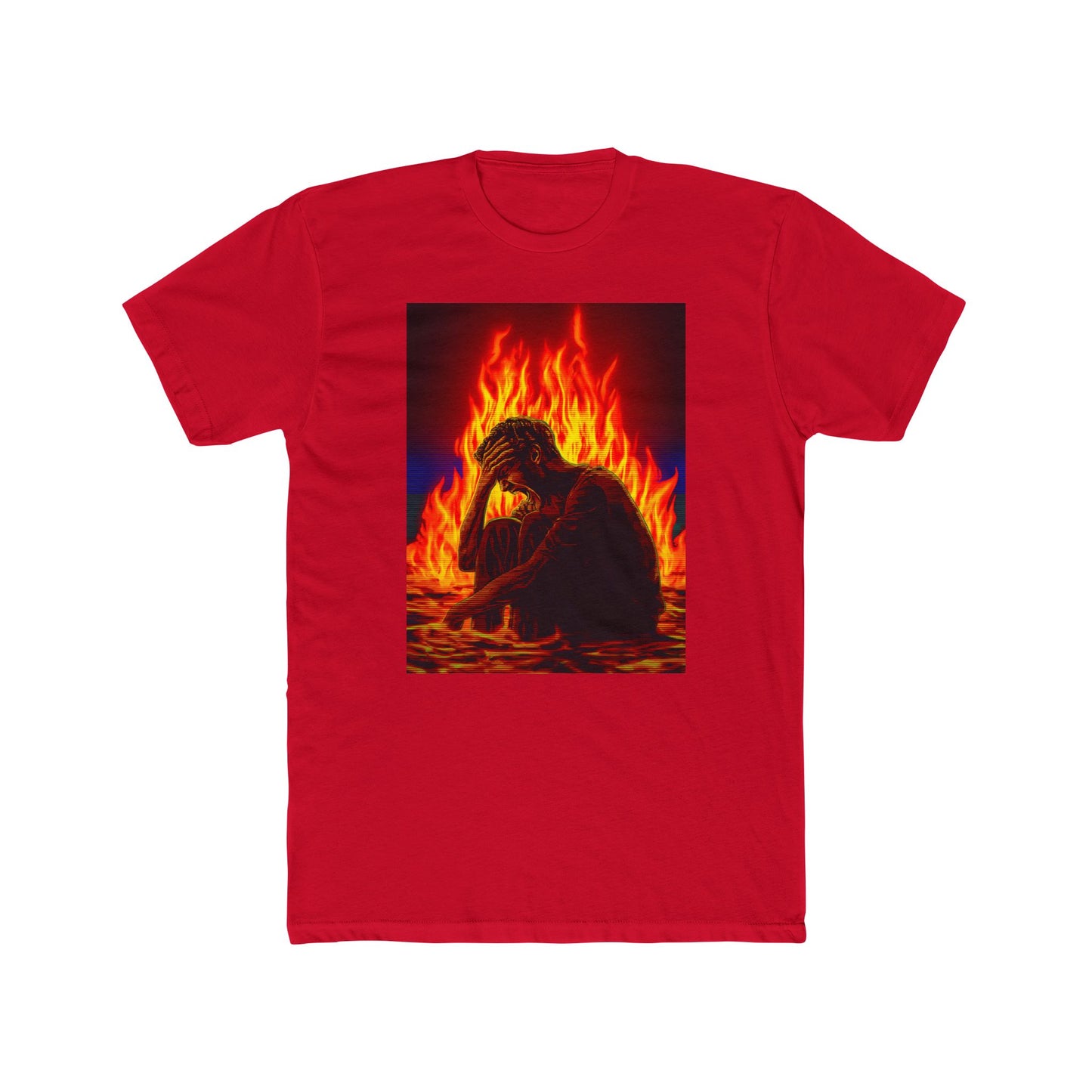 Man on Fire - Unisex Cotton Crew Tee