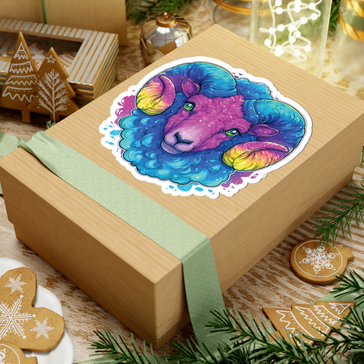 Vibrant Aries Ram - Kiss-Cut Sticker