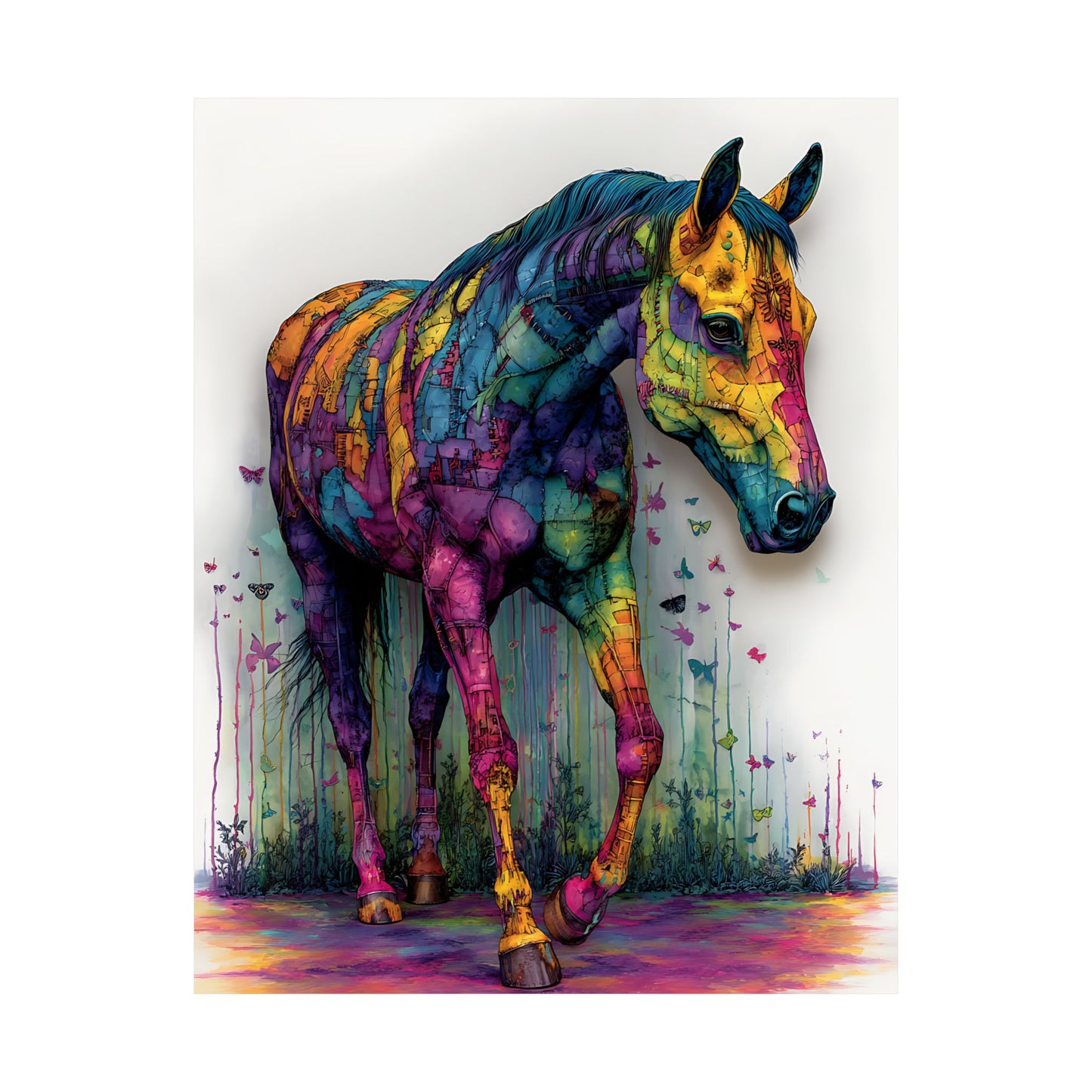 Trippy Painted Horse Poster