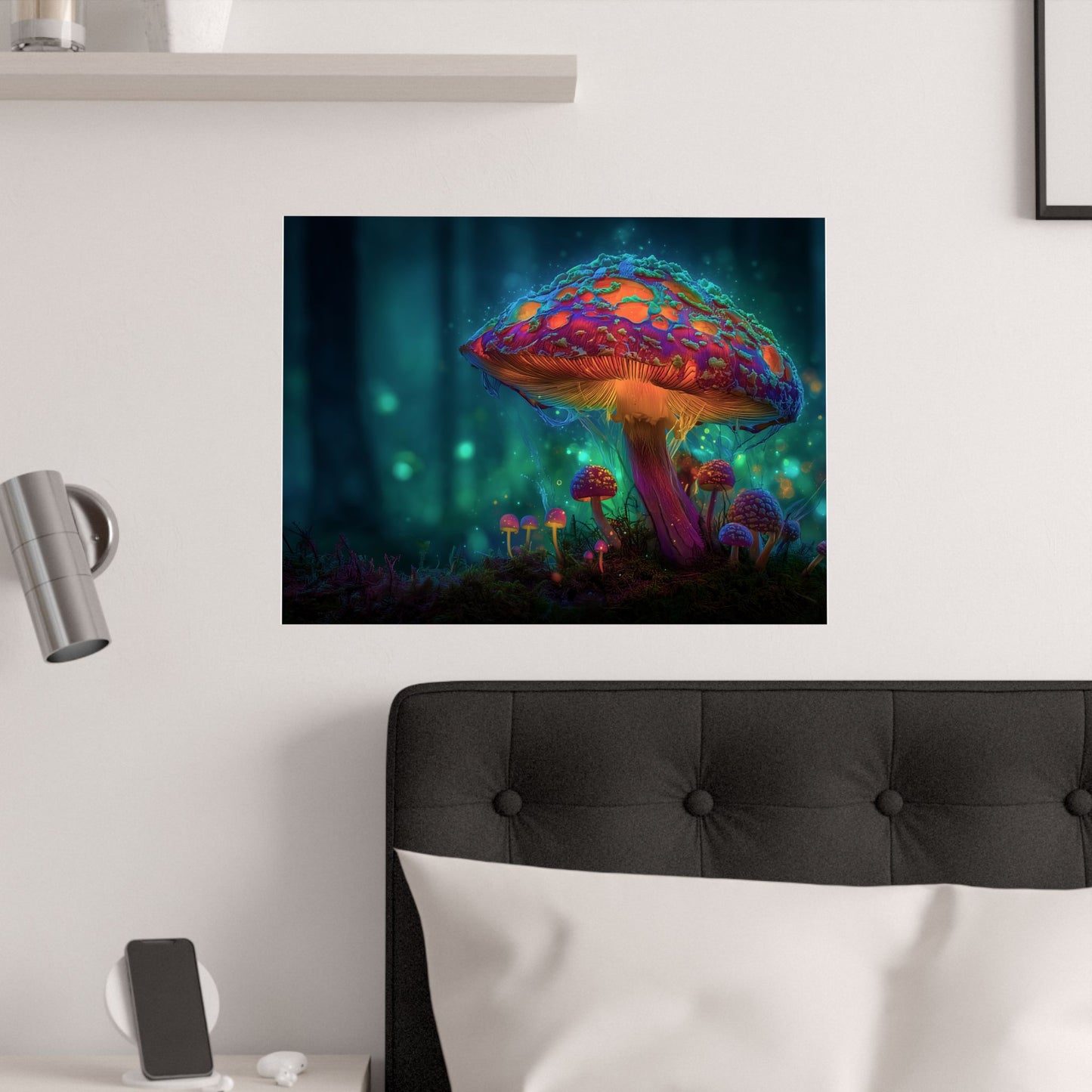 Stunning Luminous Mushroom Poster