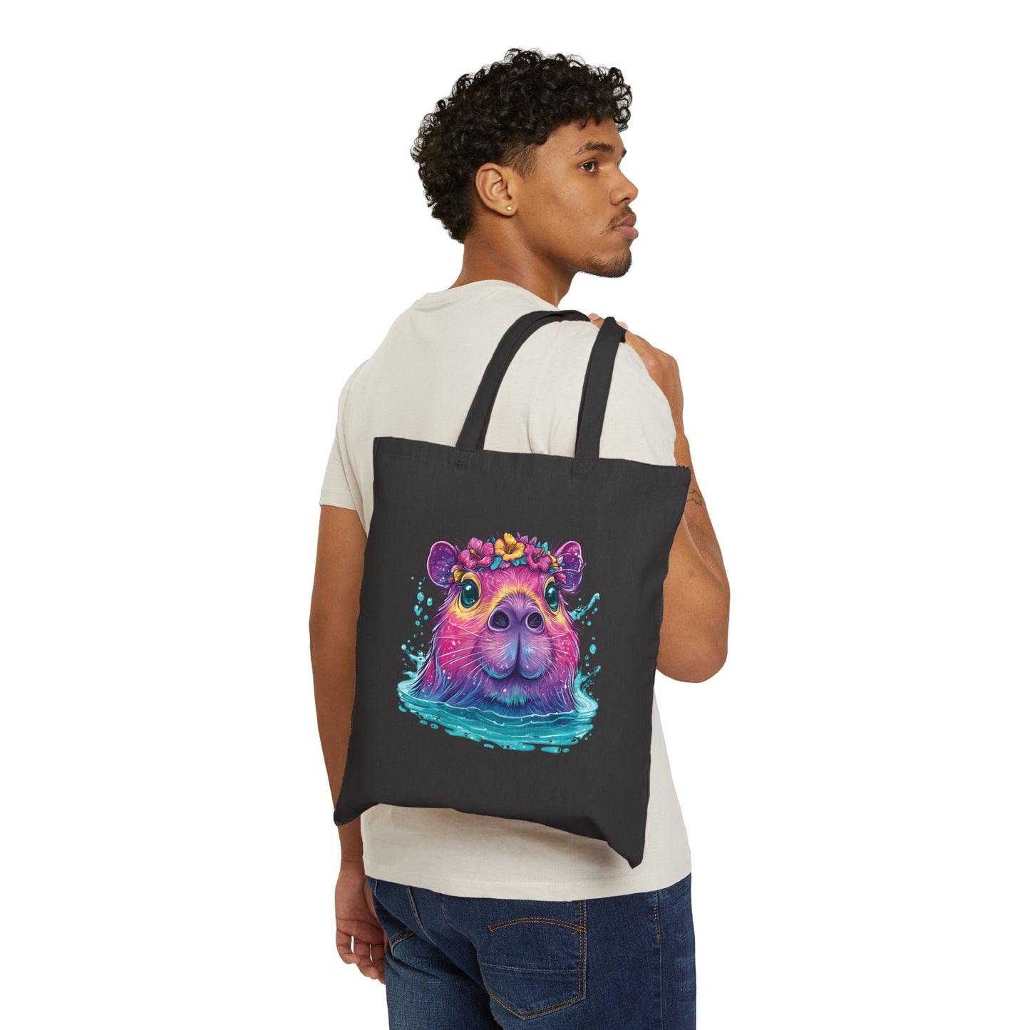 Capybara Flower Crown Tote Bag 🌸🛍️