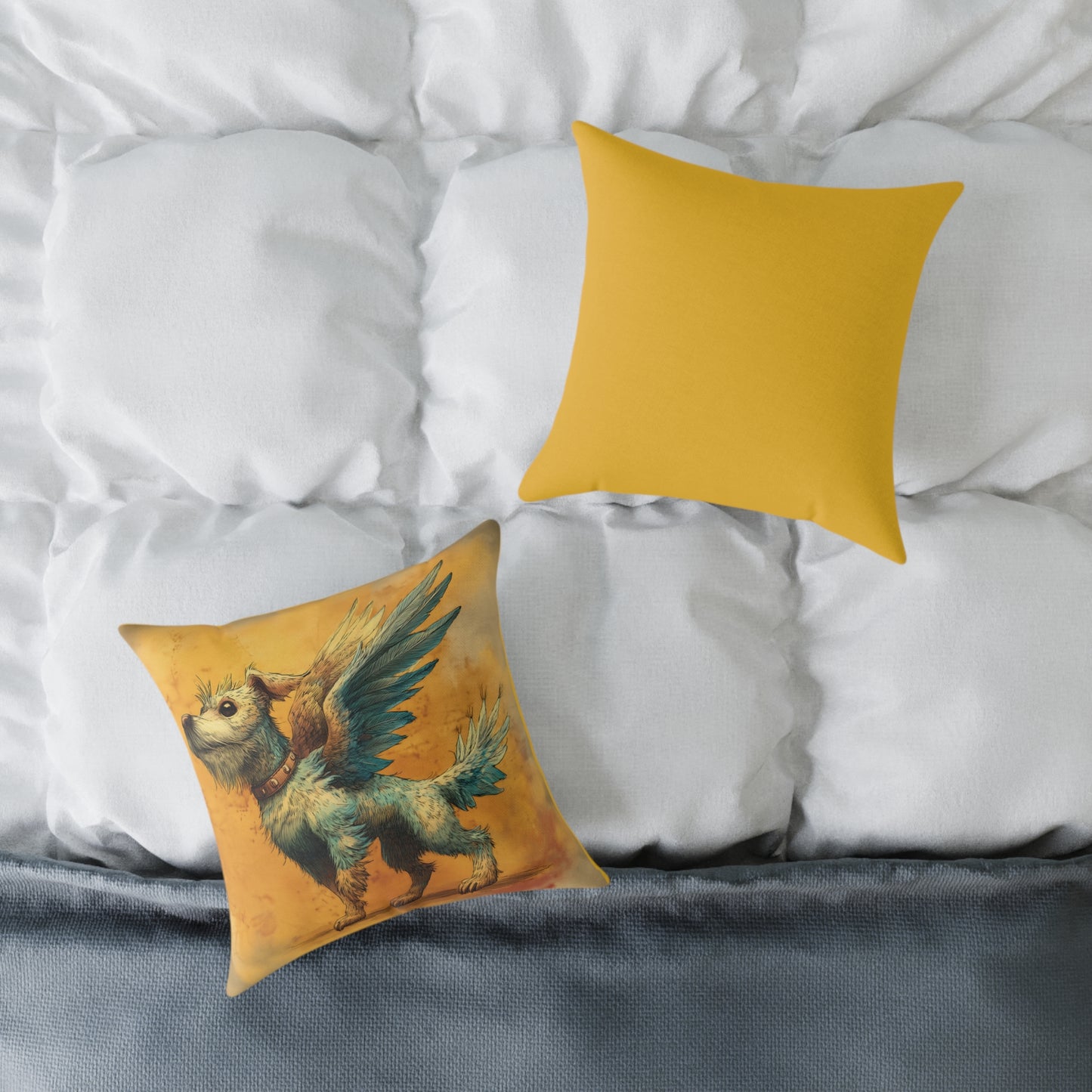 White Terrier with Angel Wings – Pet Loss Tribute - Memorial Pillow
