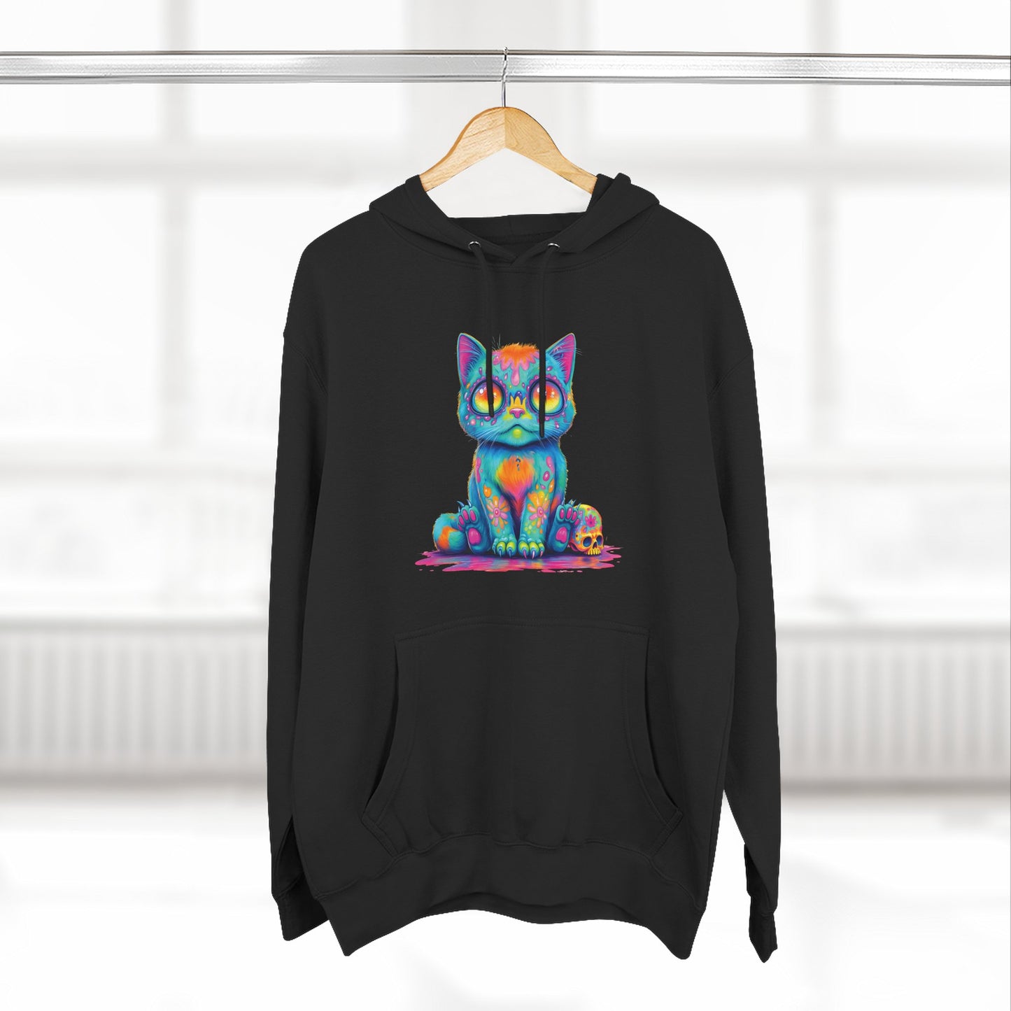 Zombie Cat Hoodie, Cozy Fleece Sweatshirt for Cat Lovers, Unique Gift for Animal Enthusiasts, Perfect for Fall and Winter