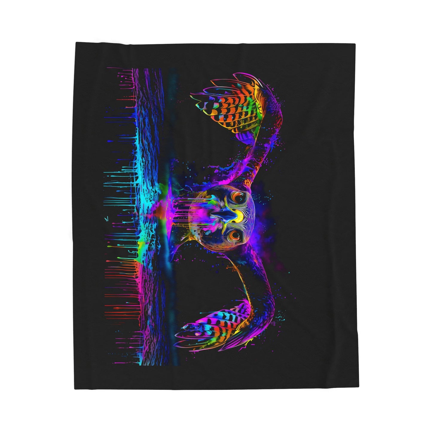 Trippy Drippy Hawk Plush Blanket