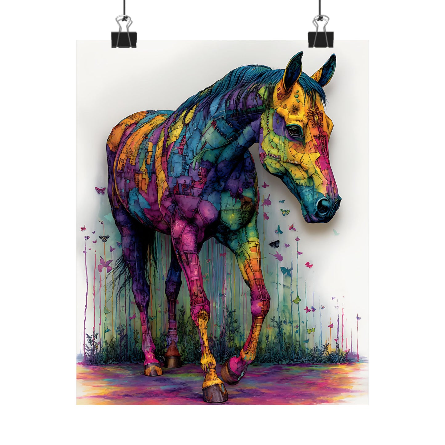 Trippy Painted Horse Poster