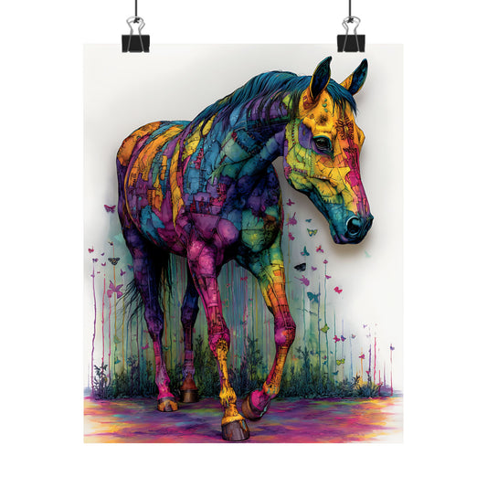 Trippy Painted Horse Poster
