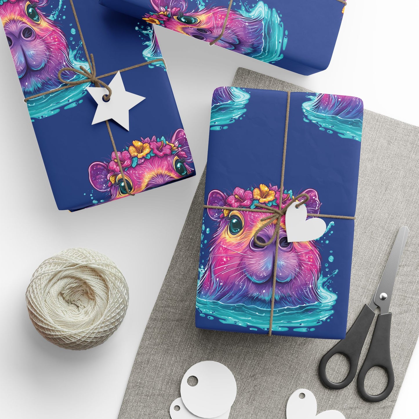 Adorable Capybara Wrapping Paper Roll