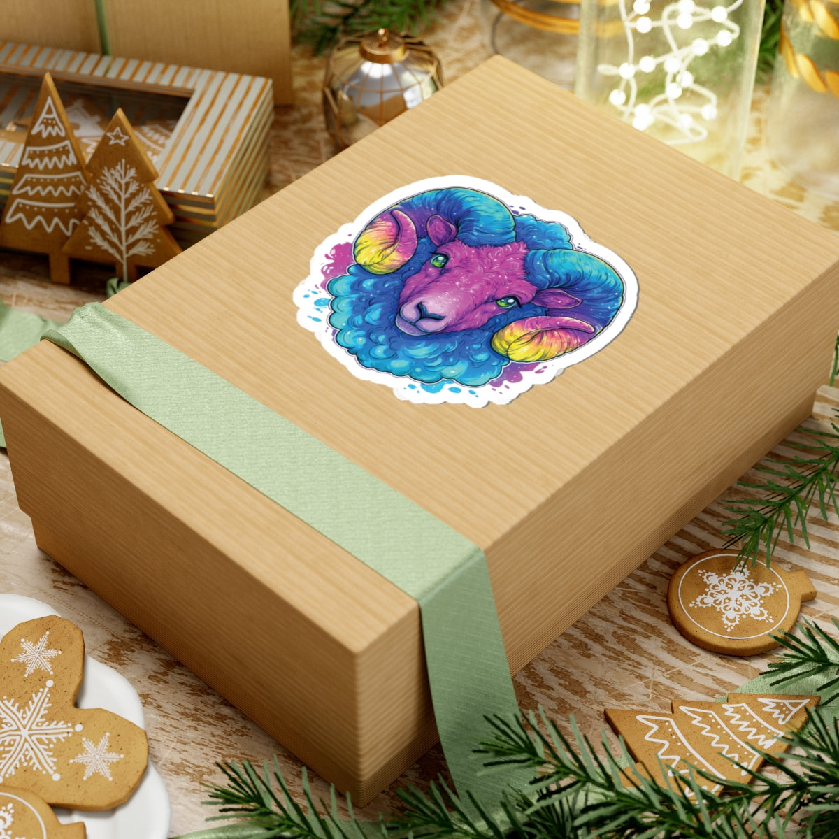 Vibrant Aries Ram - Kiss-Cut Sticker