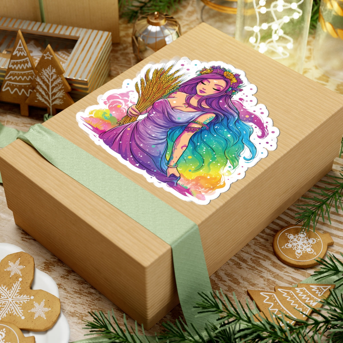 Virgo Maiden Babe with Wheat - Zodiac Stickers