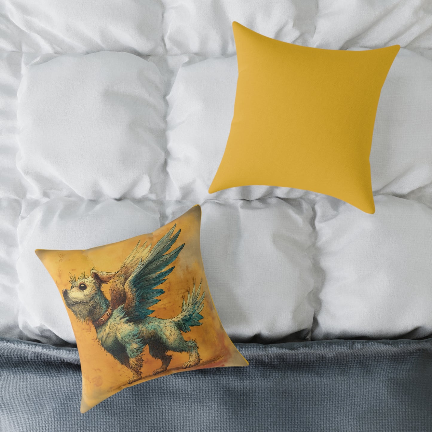 White Terrier with Angel Wings – Pet Loss Tribute - Memorial Pillow