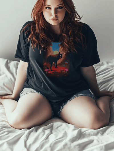 Vicious Wolf Dripping with Blood - Unisex Lightweight Art Tee